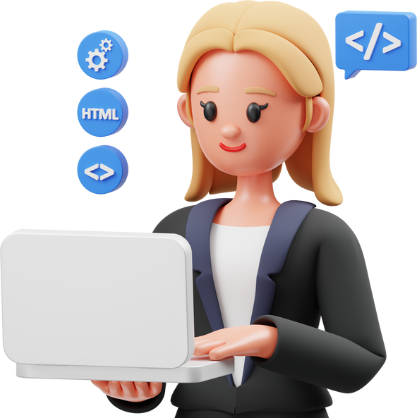 Woman Web Developer 3D Character